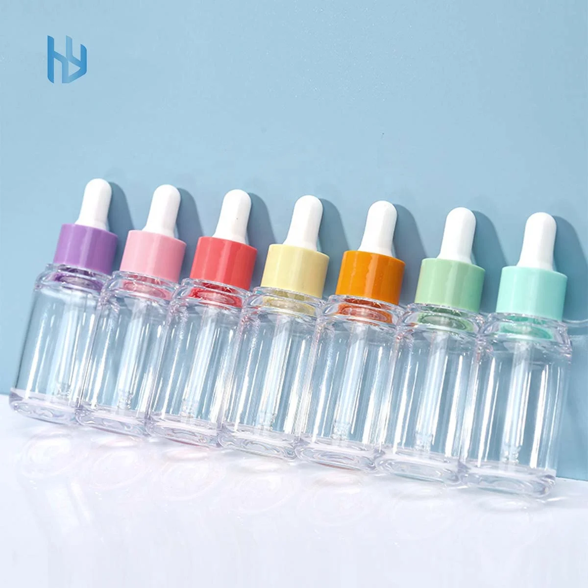 in stock popular 30ML Macaron color PET plastic liquid essential oil bottle custom logo empty dropper bottle