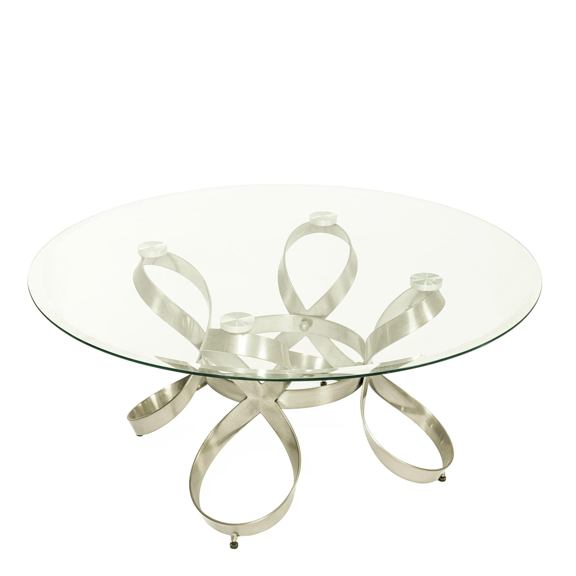 
Modern Latest High Quality Living Room Furniture Two Piece Glass Top Gold Stainless Metal Large Round Center Coffee Tables Sets 