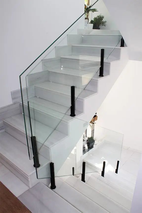 high quality spiral staircase wrought iron outdoor L shape stairs cast and glass