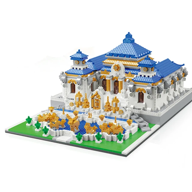 Новый 5372 шт. в стиле старого Пекина, летний дворец в китайском стиле; Модель здания в собранном виде мелких частиц детская строительные блоки игрушки