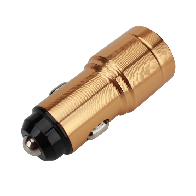 
Smart IC fast charging 2.4A 12v-24v USB Car Charger aluminum alloy casing for mobile phone ios android type-c and tablet 