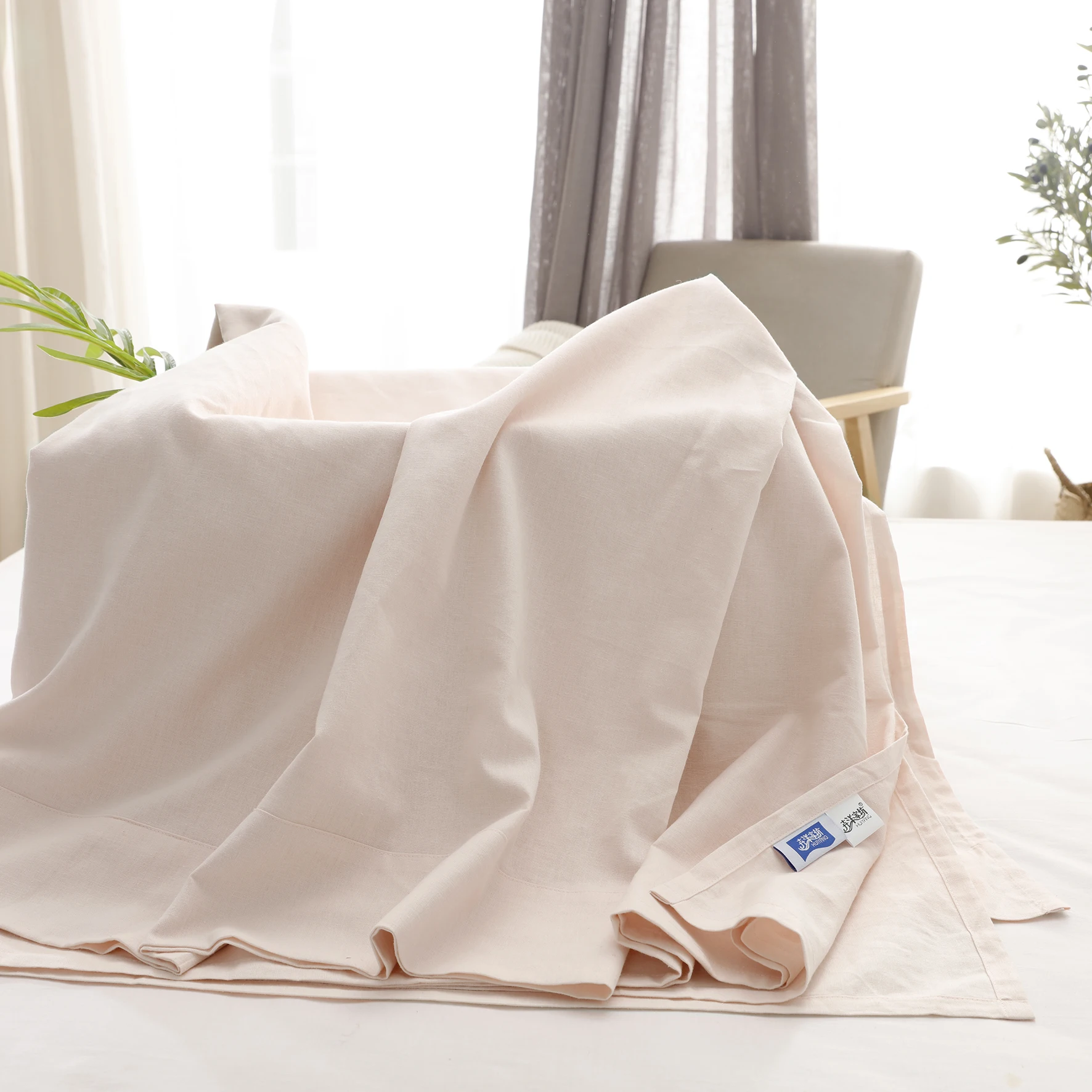 Best selling bedding set bag 100% linen fabric luxury Home stock cotton linen fabric handmade