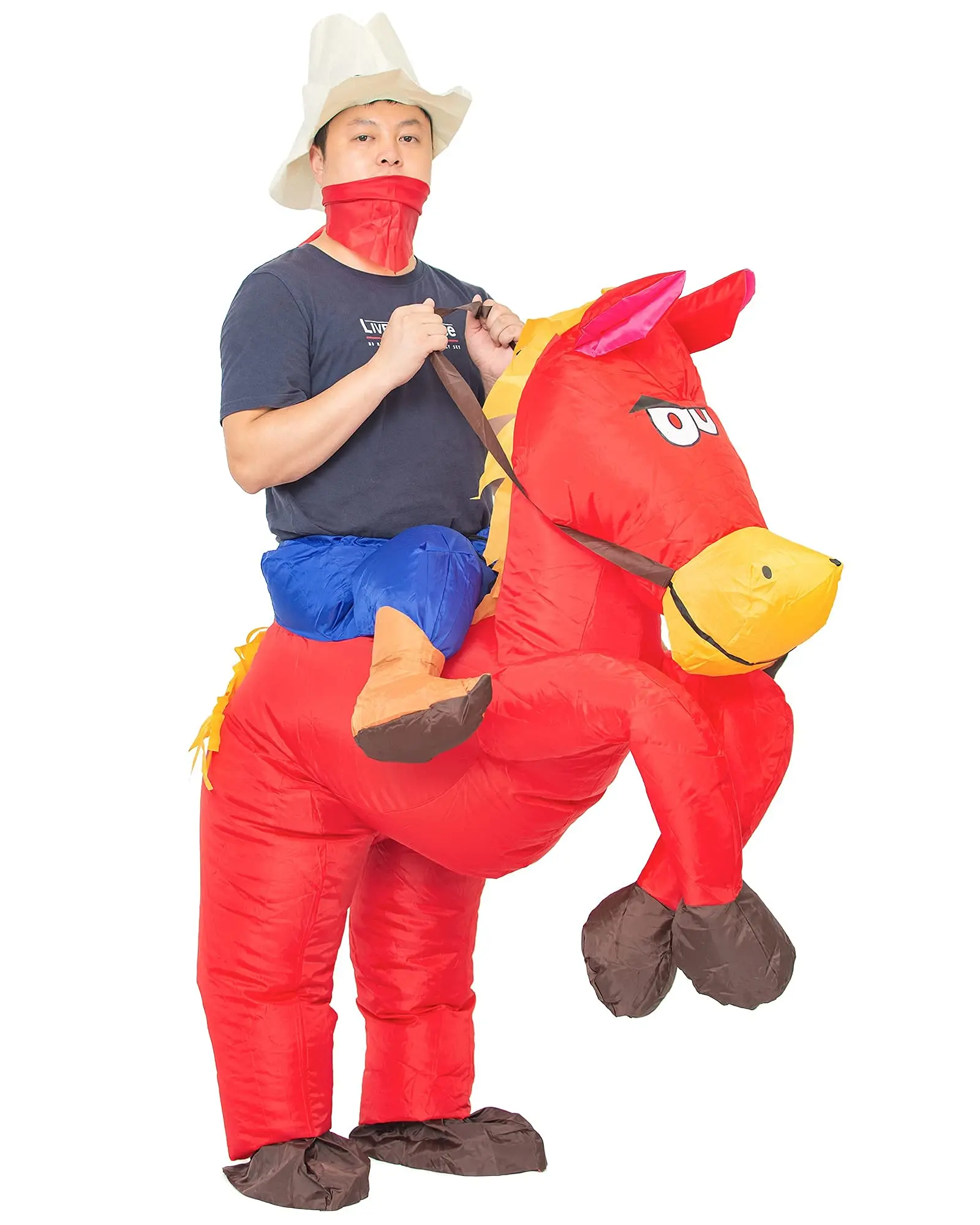 Wholesale 210T Free Size Walking Riding donkey Inflatable Costume suit