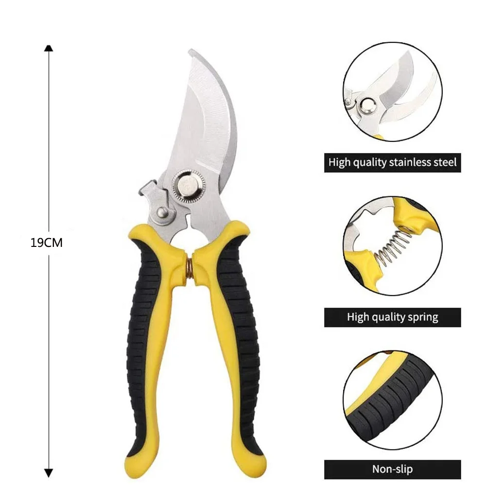 SUNSHINE Stainless Steel Multi-Purpose Garden Pruning Shears with High Hardness and Sharp Blades for Fruit Flowers and Trees