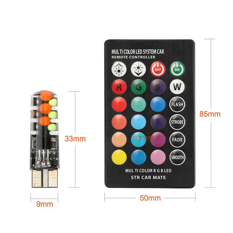 High Quality T10 RGB Led Car Bulbs Light Interior Lights