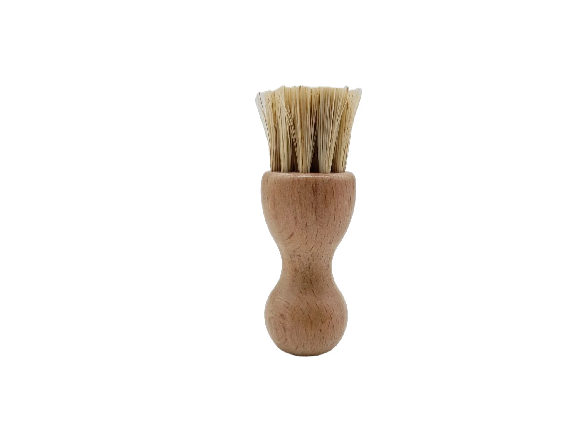 Factory Supply Mini Round Silk Shoe Brush Beech Bristle & Horsehair for Cleaning Leather Shoes & Achieving Smooth Finish