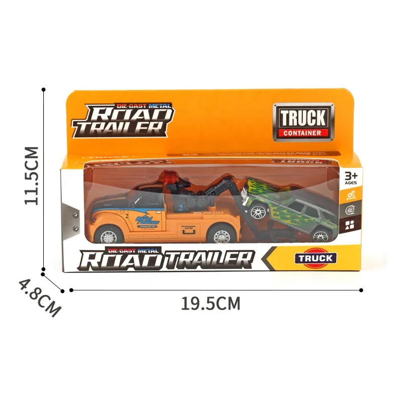 Custom Design Plastic Toy Car Eco-Friendly Toy Pull Back Vehicle Hot Sale Market Kids Toy Trailer With Mini Slide Car OEM/ODM
