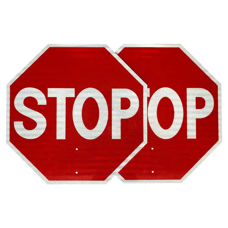 Road Safety Octagon Aluminum Reflective Traffic Signs Reflective Aluminum Sign Metal Street Red Stop Symbol Signs Board