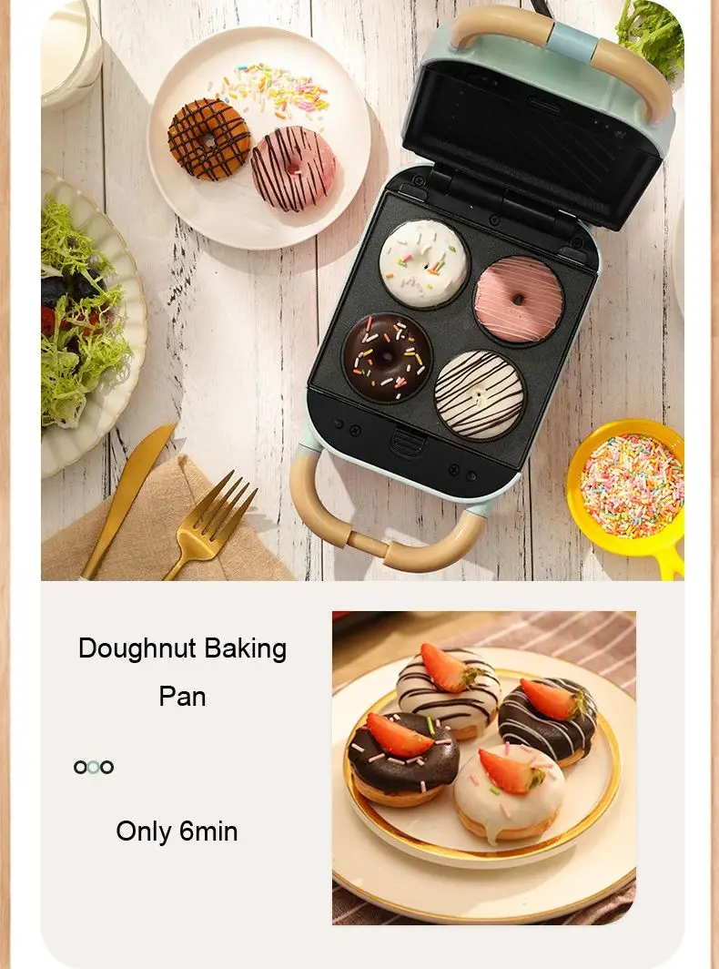3-in-1 Breakfast Machine with  2 Plate Japanese Light Sandwich Maker Multifunctional Home Waffle Maker
