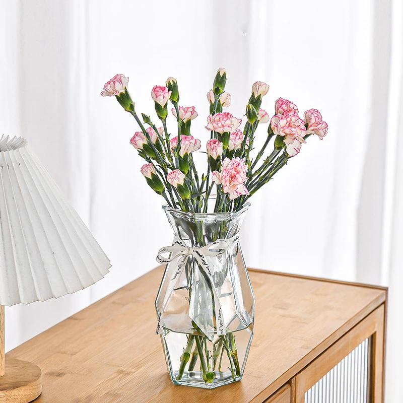 European style simple geometric stained glass vase decoration transparent flower water raised creative crafts dry vase