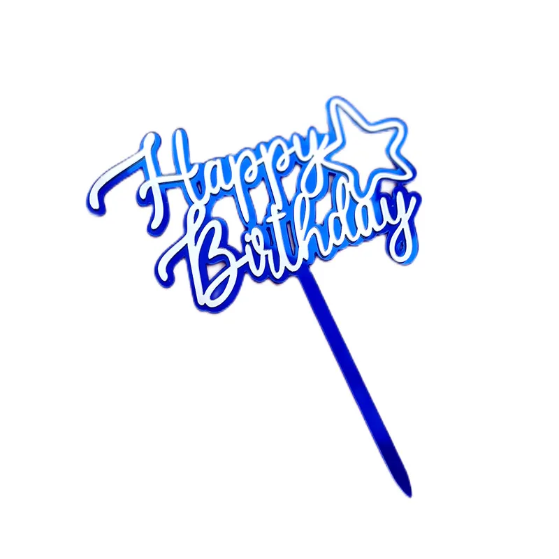 High Quality Plastic Cake Topper Party Decoration Happy Birthday Letter Cake Topper
