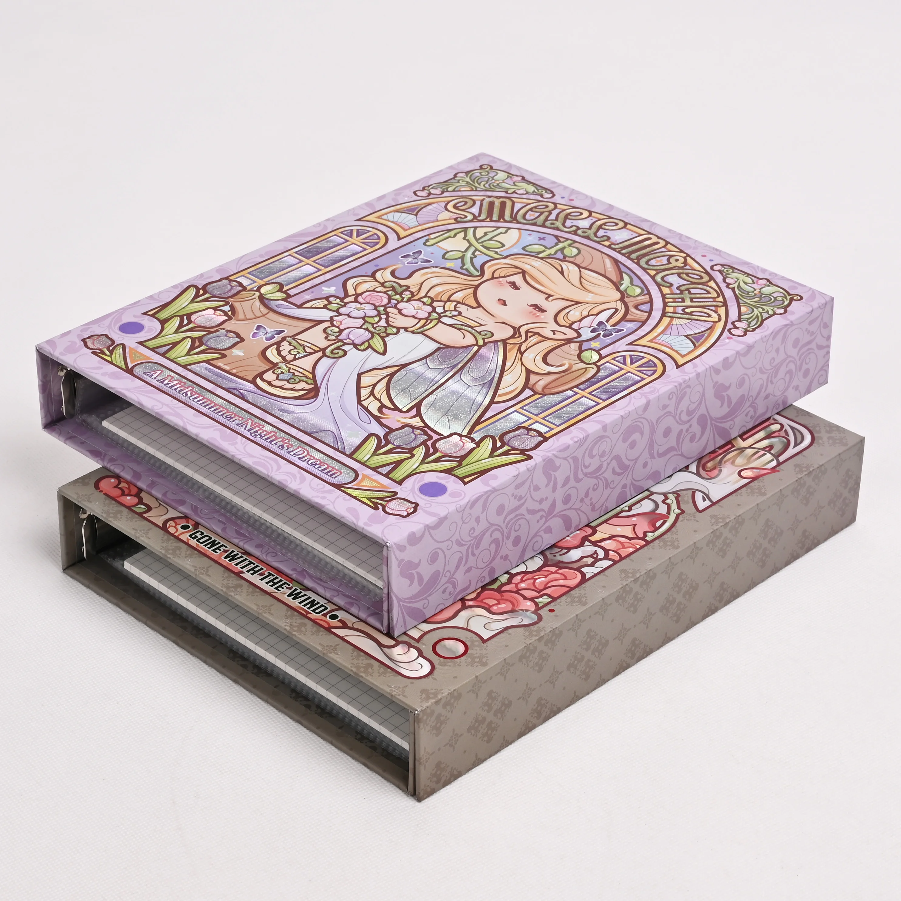 Wholesale Custom A5 A6 Box Binder Refillable Colored Loose leaf 6 Ring Binder Budget Planner Folder For kids students