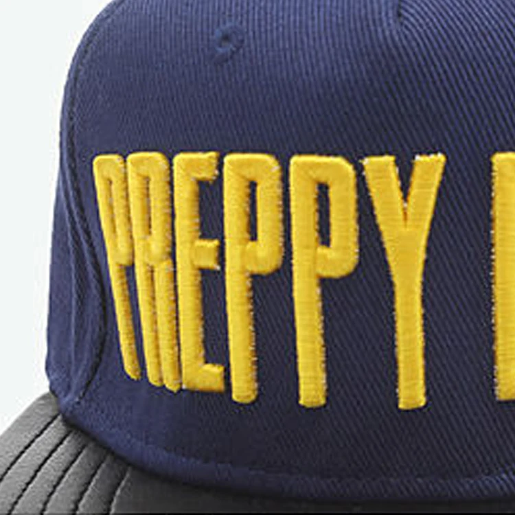 Custom 3D embroidery wool blend 5 panel snapback cap hat