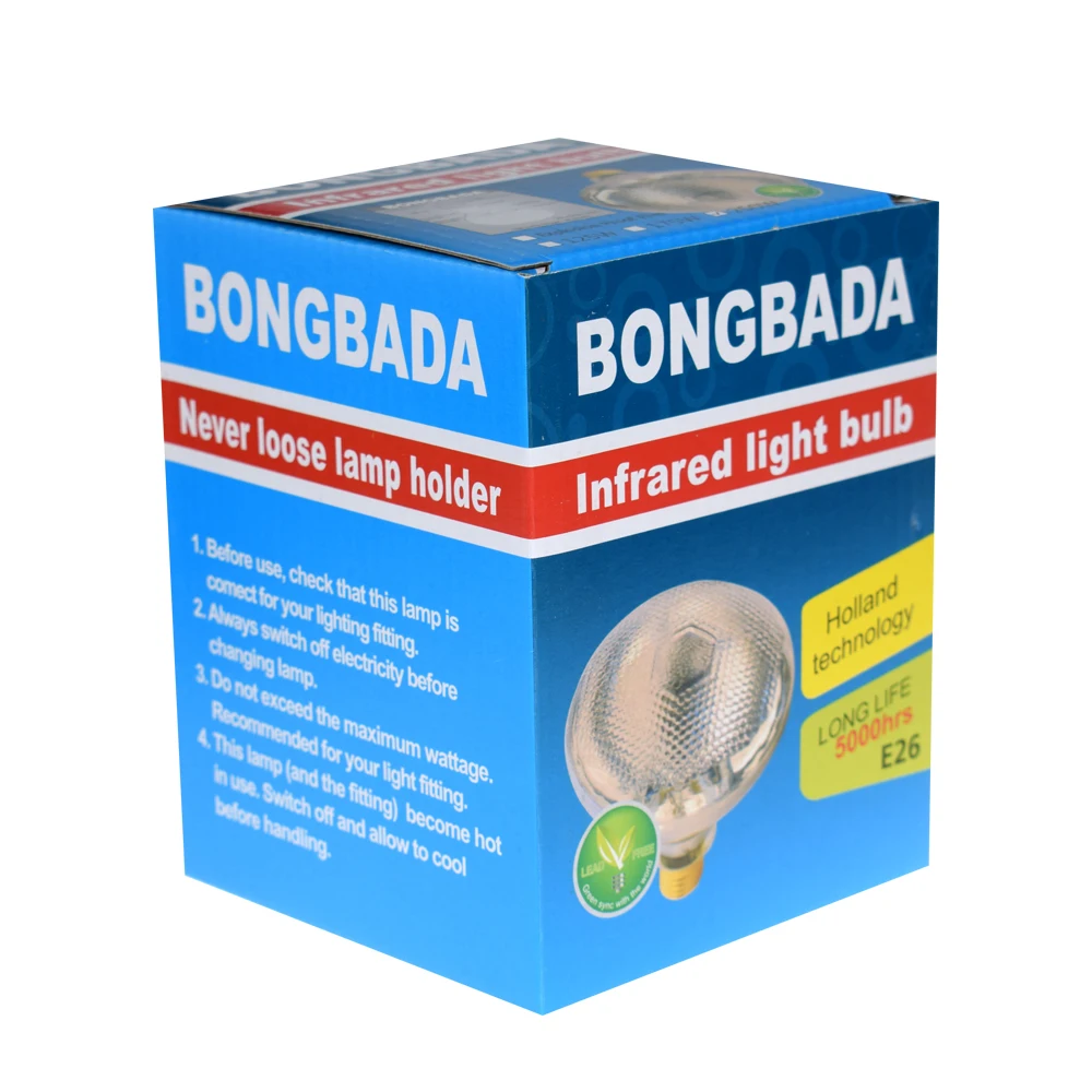 Инфракрасная лампа BONGBADA R40 из толстого стекла Взрывозащищенная стеклянная тепловая 100 Вт-250 Вт для пищевых сервисов цыплят используется цоколь