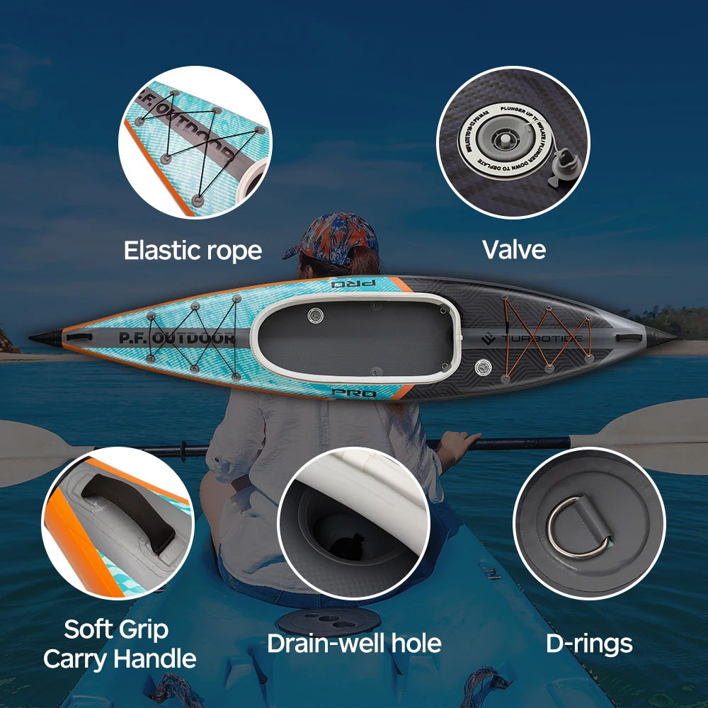 NEW STYLE waterplay inflatable fishing Kayak set fishing bait kayak boat 1 person 390*80*40CM Inflatable solo kayak with paddle