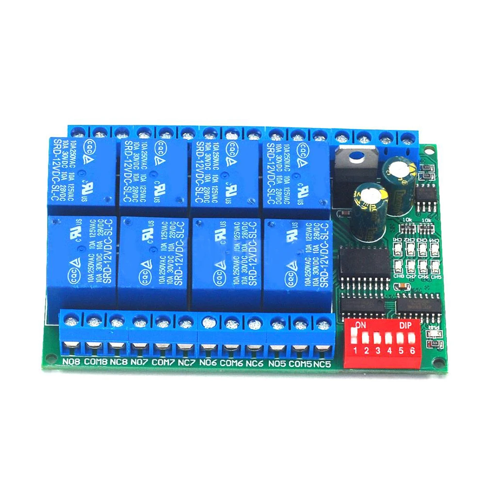  8-канальный RS485 реле Modbus RTU модуль последовательного порта Переключатель дистанционного управления ПЛК контрольная панель
