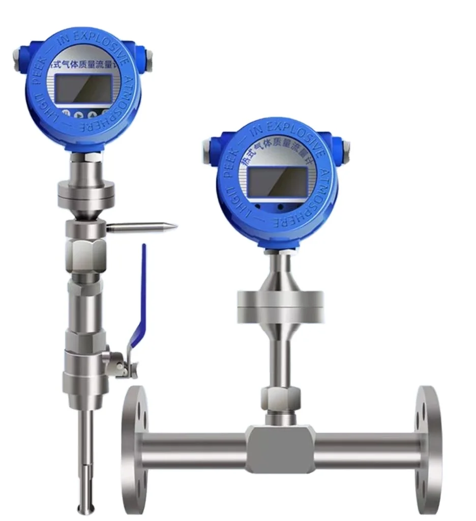 Thermal gas mass flow meter compressed air natural gas hydrogen oxygen nitrogen micro flow meter