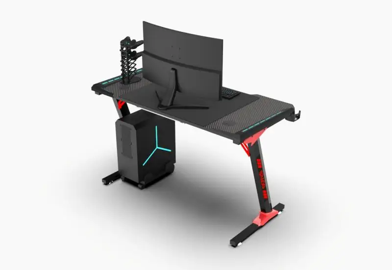 Luxury ergonomic computer table gaming pc laptop table set