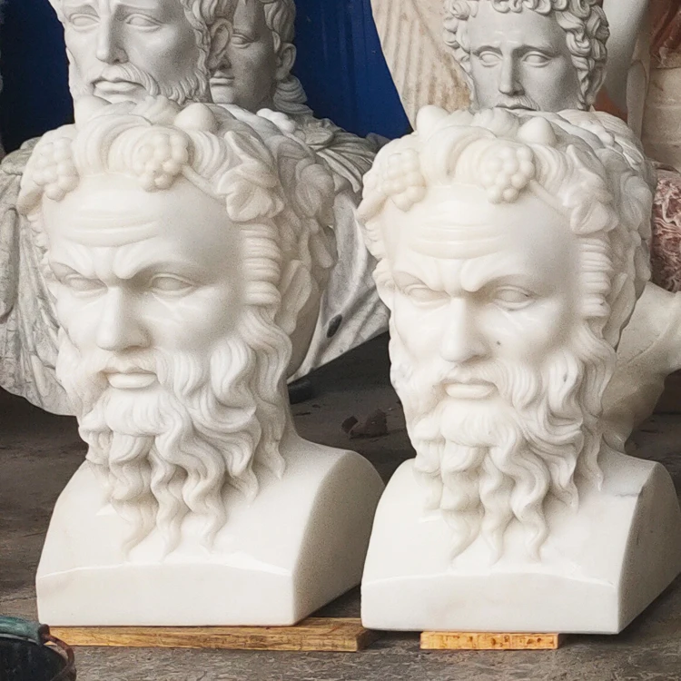 Interior Decoration Marble Sculptured Busts Of Famous People Aristotle For Sale