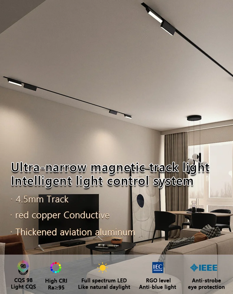 Modular Design Surface Mounted LED Magnetic Spot Light Track Lights Lighting System led magnetic Track Rai