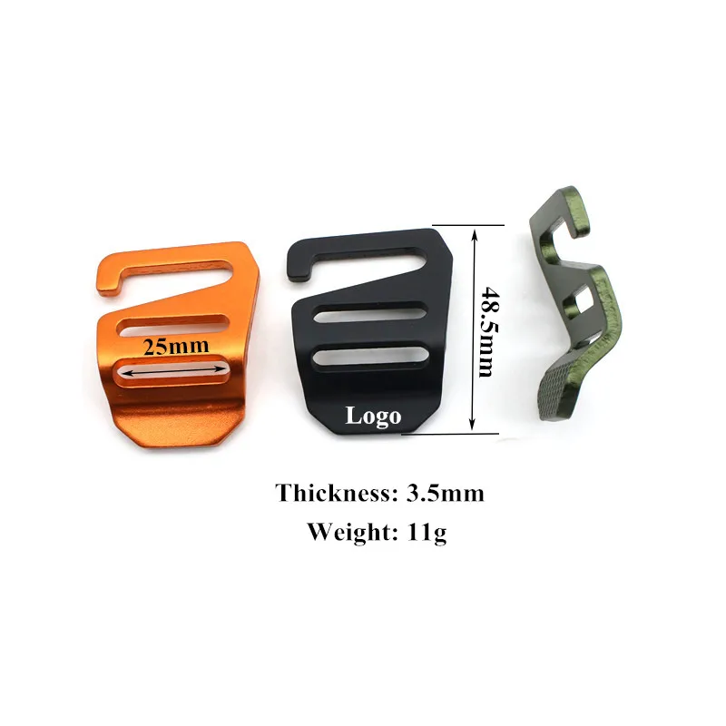 Customized Logo 25mm Backpack Accessories Durable Thickening Type  G Hook Aluminum Buckle