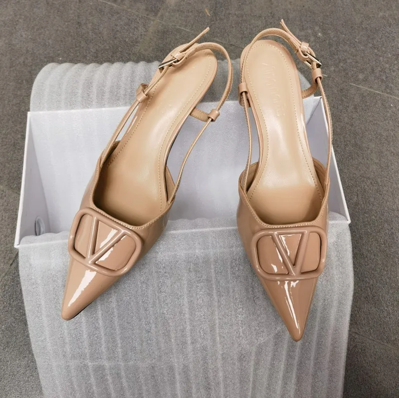 2023 New Summer High Quality Pointed Thin Heel Sandals Silk Fashion Shoes for Women Pointed Toe Shoes Zapatos De Mujer