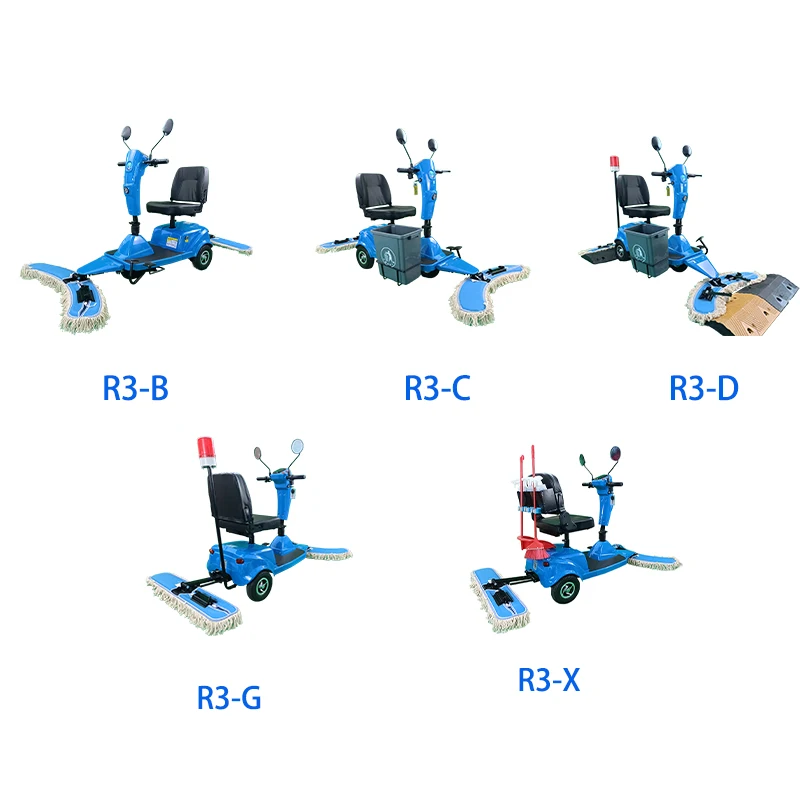 China Ride on Floor Mop Propelled Three Wheel Dust Cart driving mopping dust floor scrubber cart