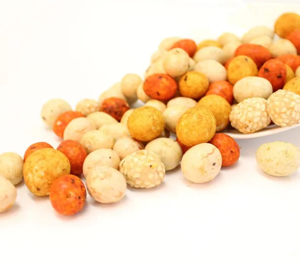 Low Fat Colorful Mixed Crispy Roasted Coated Peanut with Soy Sauce Flavor Healthy Nut Snacks