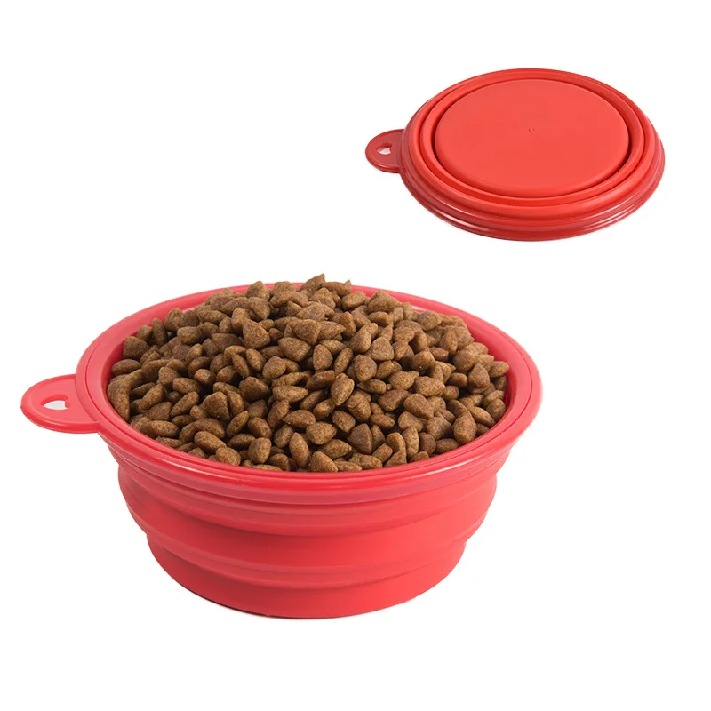 Wholesale Eco Friendly Portable Folding Silicone Pet Dog Bowl Foldable Collapsible Pet Dog Travel Feed Bowl