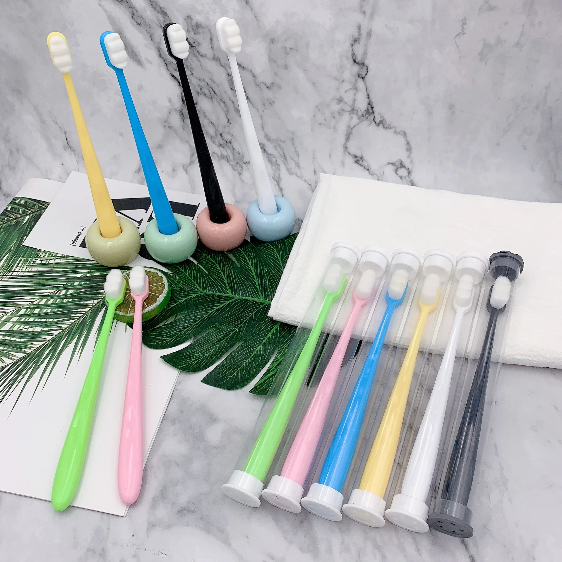 Super Fine Soft Hair Eco-friendly Micro Nano Toothbrushes with 20,000 Ultra Soft Bamboo Charcoal Bristles