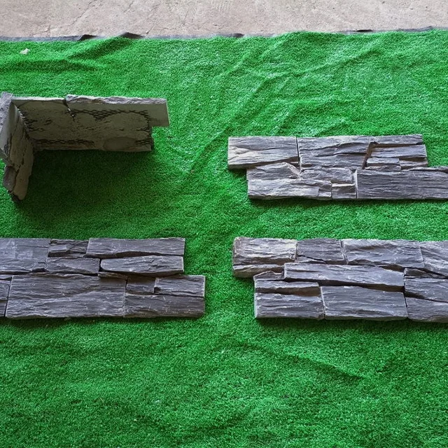 Exterior Stone Cladding Quartzite Dry Stacked Stone Black Slate Z Panels Natural Stacked Stone
