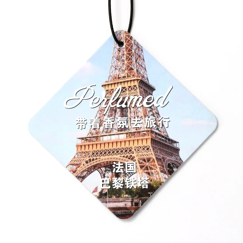 Personalized Design Customized Logo Scent Aromatherapy Air Cleaner Refresh Paper Fragrance Hanging Pendant Car Air Freshener