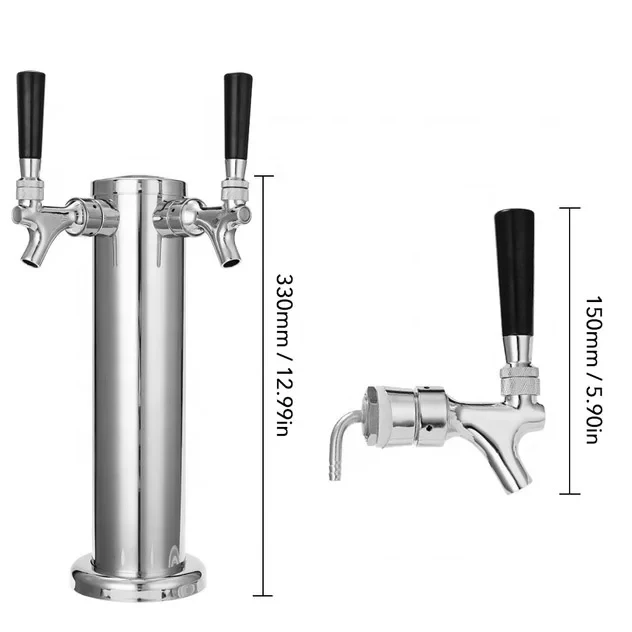 Выпускайте пиво стильно с двойным краном из нержавеющей стали колонна пивная башня для домашнего Разливного бара