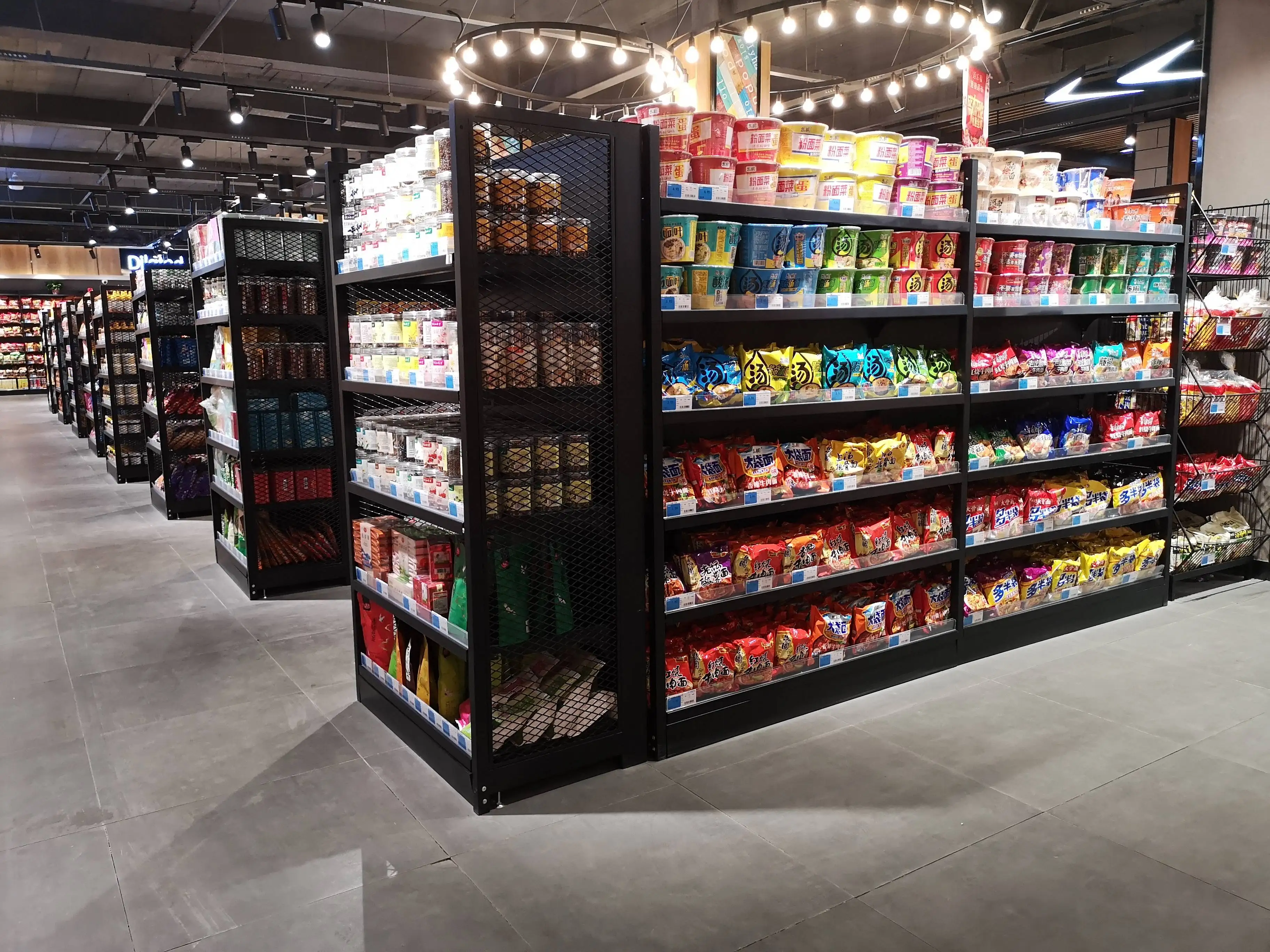 ChaoYu 5 Layers Metal Double Side Supermarket Rack Retail Heavy Duty Convenience Gondola Supermarket Shelves