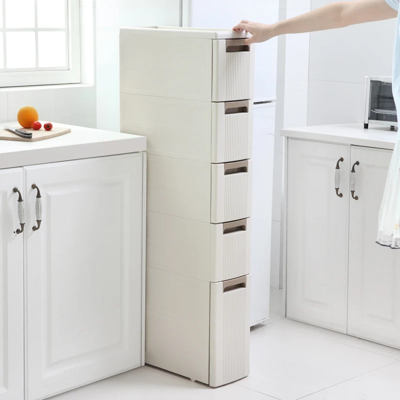 
18cm wide crevice storage cabinet, drawer type toilet plastic storage cabinet 