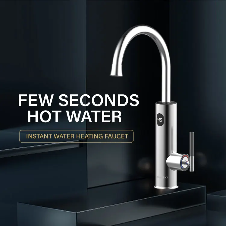 Briwellna 220V 3.2KW Instant Electric Water Heater Tap Kitchen Bathroom Waterproof Tap With LED Display Heated Faucet Geyser Tap
