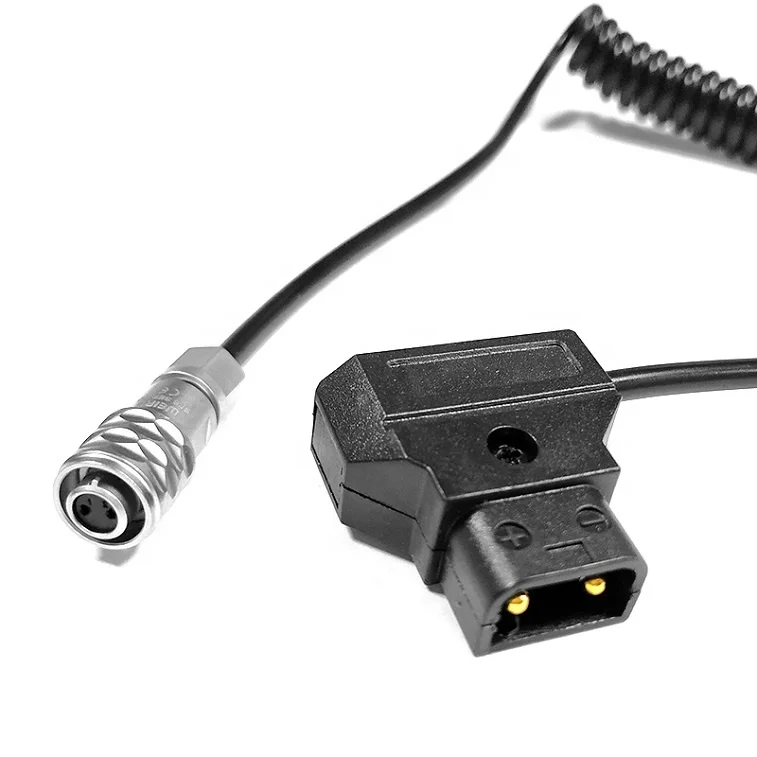 Coiled Spiral Power Cable Ptap Dtap to Weipu FS6 for Blackmagic Pocket Cinema Camera 4K BMPCC4K BMPCC 4K