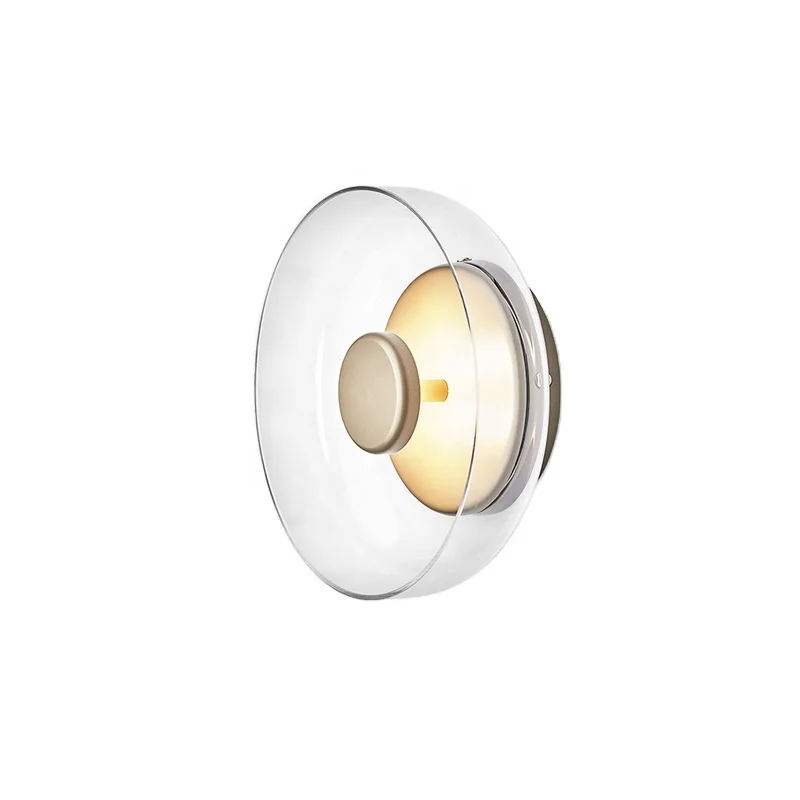 
Nordic creative glass living room wall lamp bedroom bedside sofa study designer model room wall lamp 
