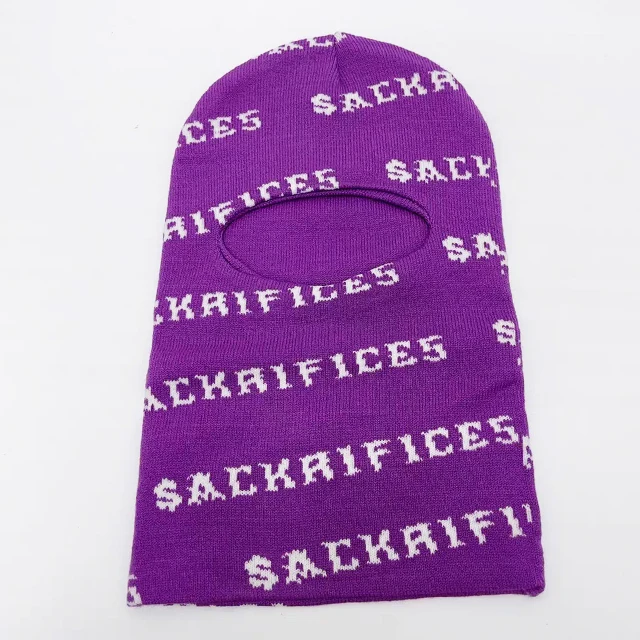 Wholesale jacquard Ski Mask acrylic beanie winter hat High quality knitted Manufacturer Custom Full Face Skimask balaclava