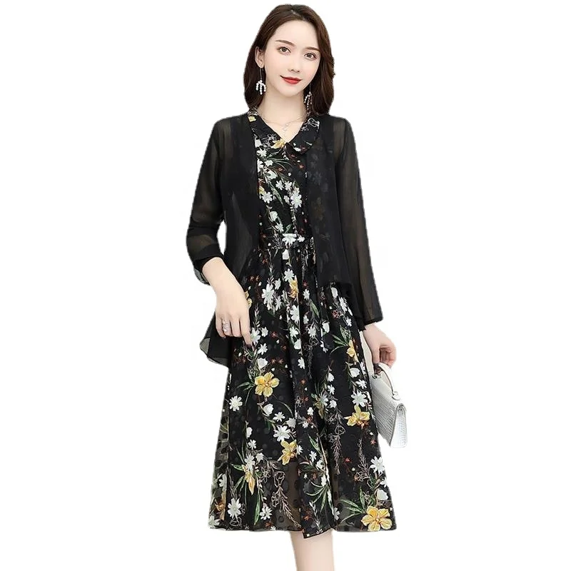 
2021 new fashion beautiful and comfortable temperament suit chiffon ladies dress 