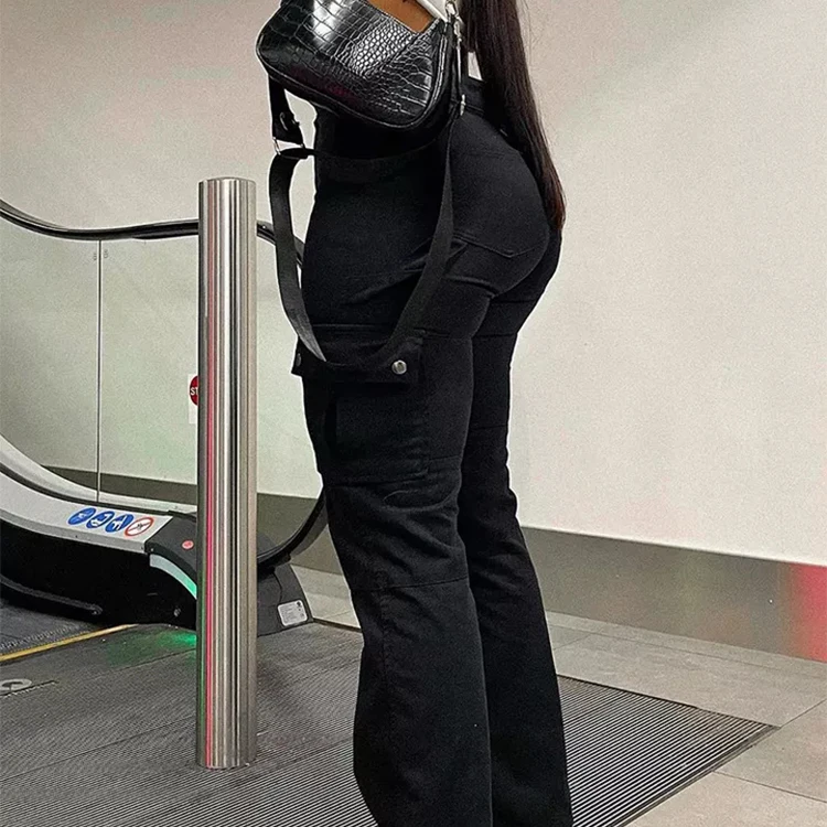 Custom OEM Manufacturer Vintage Pockets High Waist Streetwear baggy Casual ladies Long parachute Cargo Pant for women Trousers