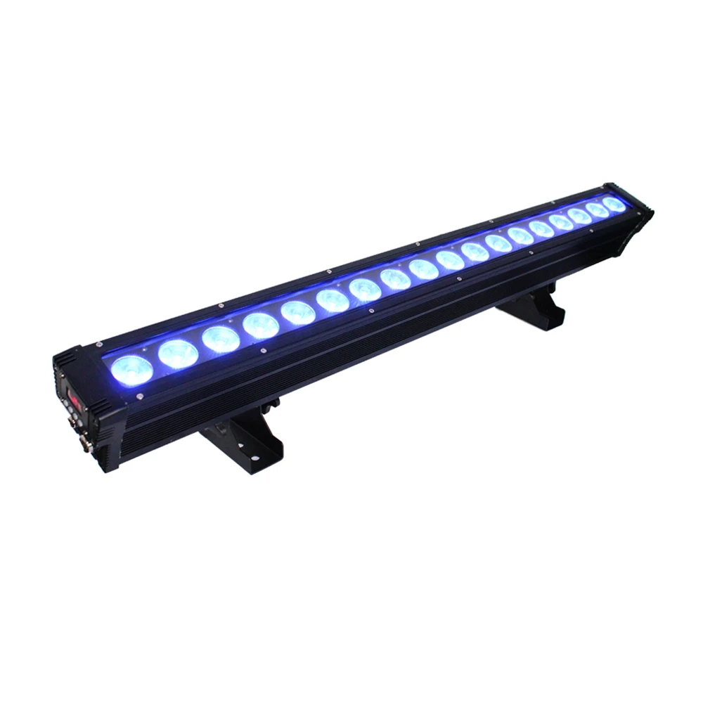  Уличный настенный светильник с черным корпусом 18x18 Вт RGBWA + UV 6 в