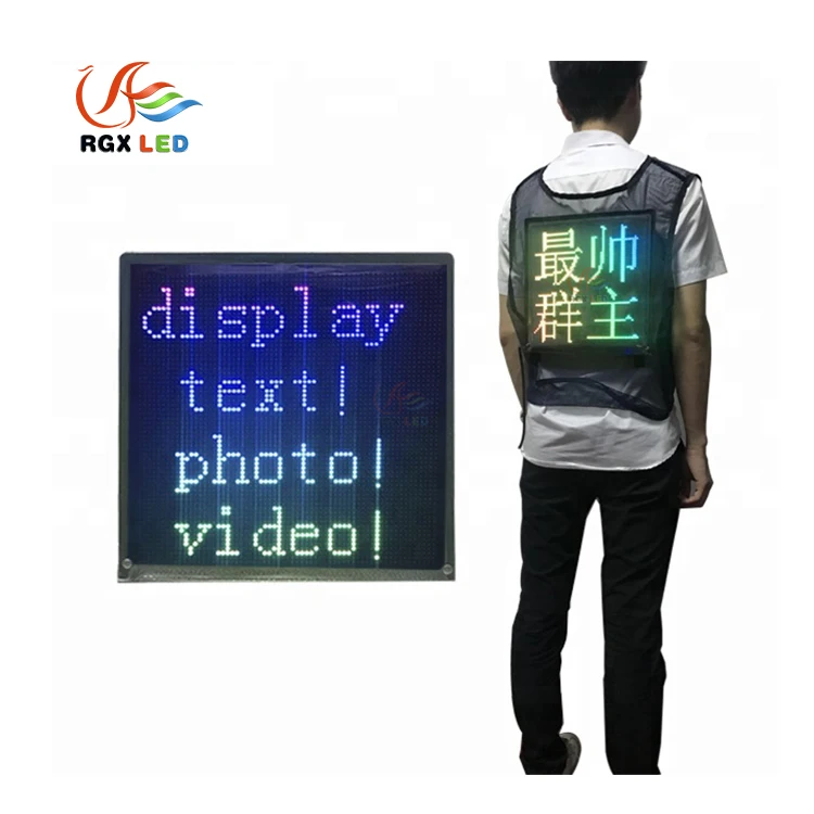 RGX New advertising led screen 27*27cm wearable moving dynamic led screen display