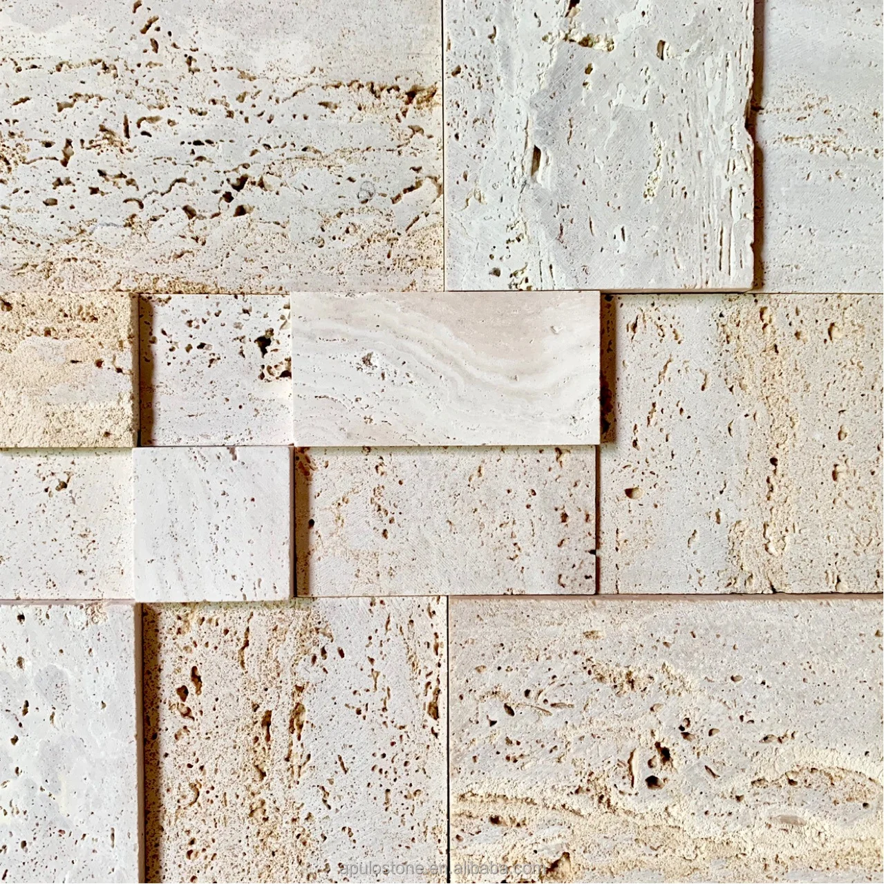 Factory Price Beige Travertine Tile Concave Marble Tile For Island Decoration Natural Flute Marble Design Travertine Marble