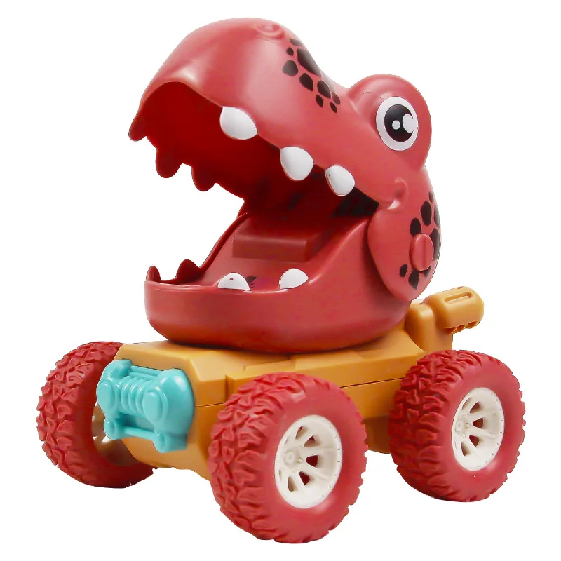 Amazon Hot Selling Plastic Small Toy Cars Dinosaur World Car Toy Pressure control Cartoon Dinosaur cars for kids