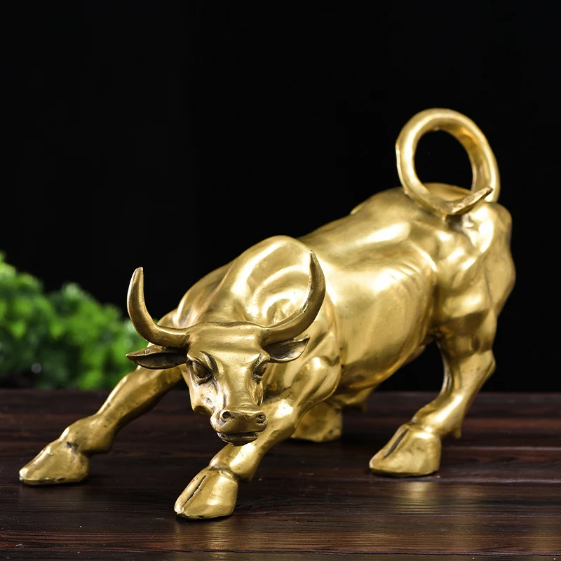 Copper ox decoration zodiac ox home craft decoration desk room living room fortune Wall Street ox