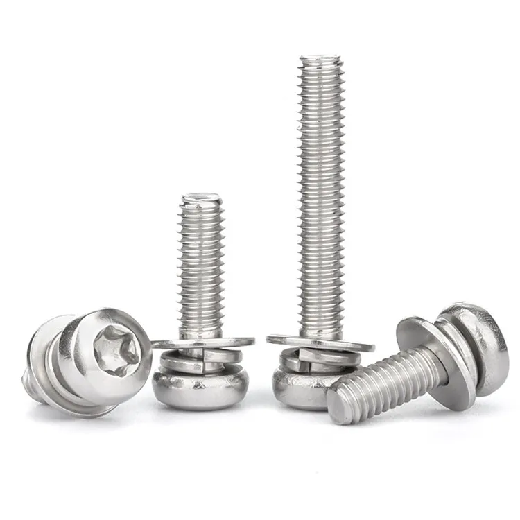 Stainless Steel Pan Head Combination Sems Machine Screws M3 M4 M5 M6 M8 Torx Sems Screw