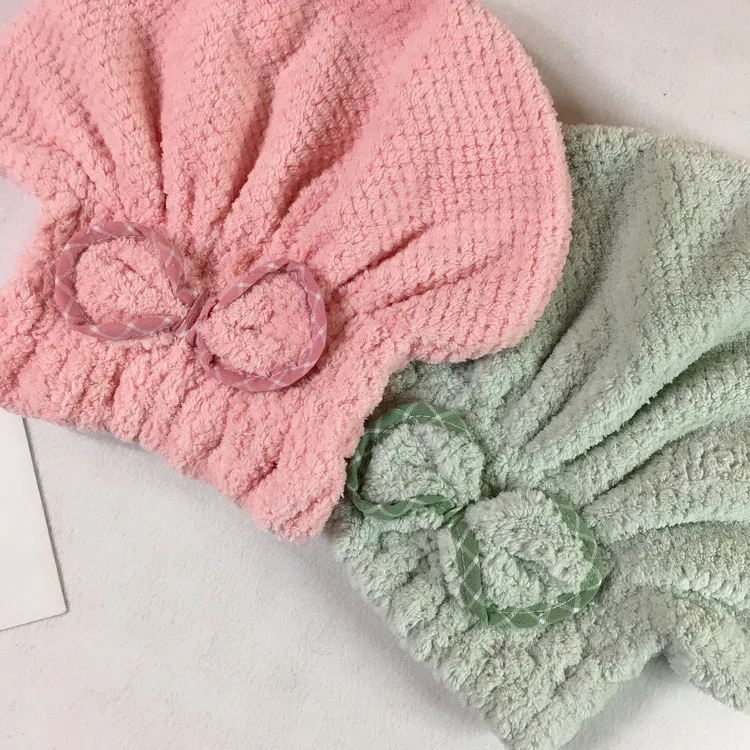 Reusable Wholesale Elastic Microfiber Turban Shower Towel Wrap Drying Hair Cap