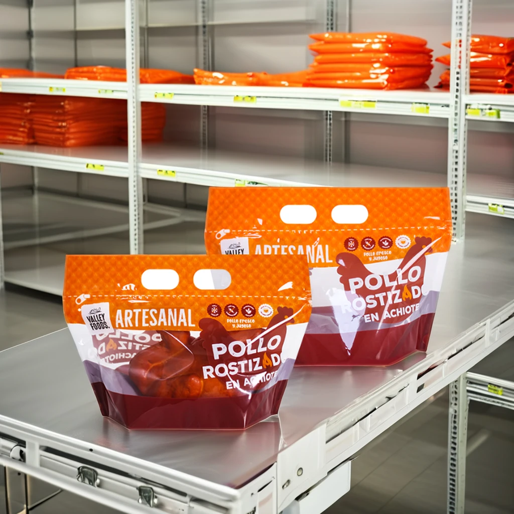 Grease Proof Poultry/Turkey/Duck Full Grilled Chicken Plastic Bag With Anti-fog Window Rotisserie Chicken Packaging Bags