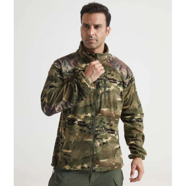 DFJ0924  Winter camouflage fleece warm jacket camouflage CP black green brown grey stock wholesales  hood collar